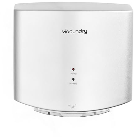 Modundry Kompakt Händetrockner Automatischer Elektrischer Handtrockner für die Wandmontage für Gewerbliche und Heimgebrauch, Badezimmer Toilette, Silber