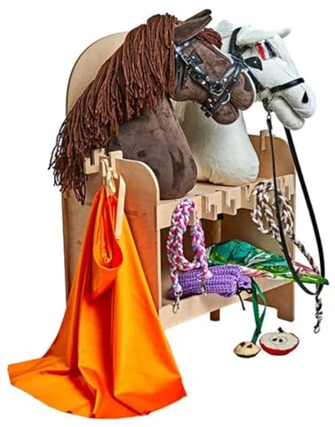 KHT ARIA SHOP | Hobby Horse |Stall für 2 Hobby-Pferde | Pferdestahl für Hobby Horse & Steckenpferde (Lieferumfang ohne Pferde)