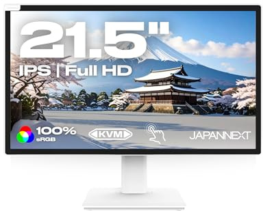 JapanNext Monitor Tattile Bianco 21.5 IPS Full HD (1920x1080) | HDR | Inclinazione regolabile Altoparlanti integrati | DP(1) HDMI(1) USB-A(2) USB-C(1) | 100% sRGB G-Sync/FreeSync | JN-IPS2152FHDR-T