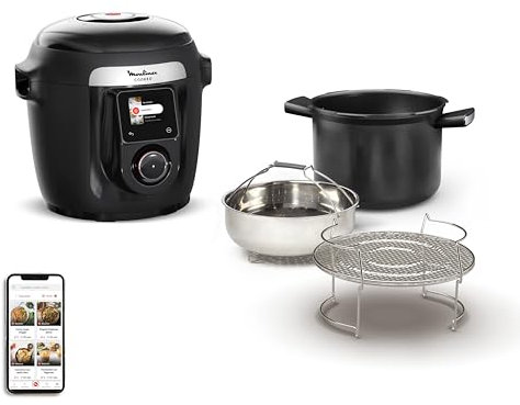 Moulinex Cookeo Wi-Fi 10-en-1, Multicuiseur, 10modes de cuisson, Cuisson sous pression, Etapes détaillées, CE96G810, Noir