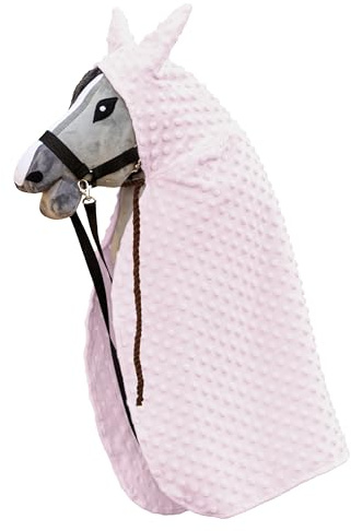 SKIPPI Mantello per Hobby Horse - Rosa, Hobby Horse Accessori, Mantello con Cappuccio per Cavallo con Bastone, Hobby Horsing