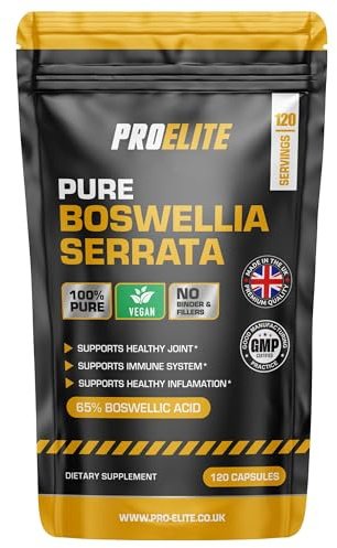 Boswellia Serrata Extract 10,000mg 120 Capsules (4 Months Supply) – 65% Boswellic Acid (500mg per Capsule) | Joint Care Supplements | Indian Frankincense Resin by PROELITE