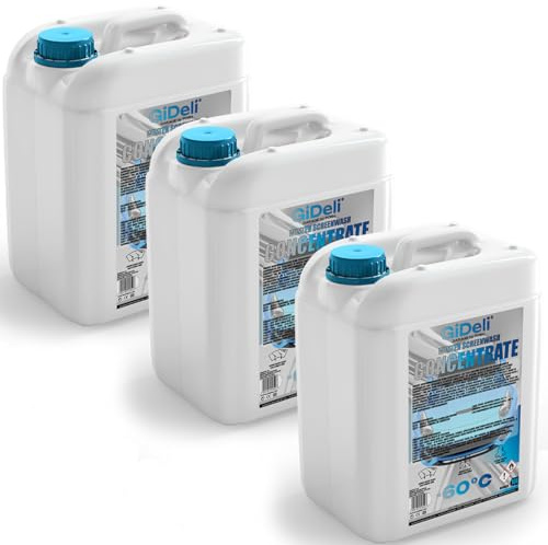 GiDeli Protezione antigelo concentrato, 3 x 10 l, antigelo -60 °C, per protezione antigelo, detergente invernale per vetri
