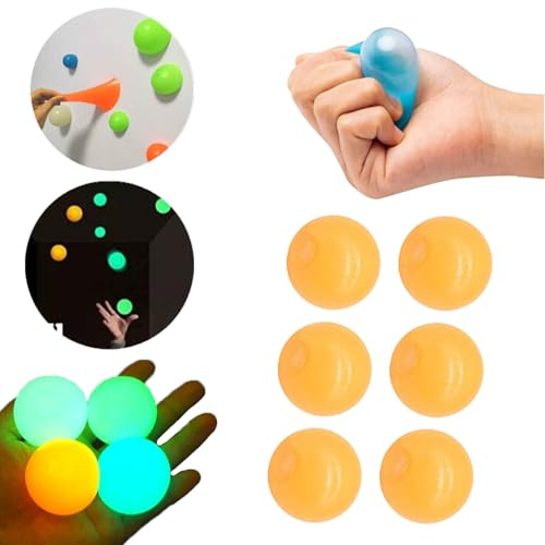 Pelotas Adhesivas Que Brillan en la Oscuridad Juguetes antiestrés rebotan y regresan manipulables desgarrables Blandas para Adolescentes Adultos aliviar el estrés