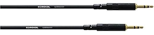 Cordial WW symmetric connecting cable jack, 3.5 mm, stereo gold/jack stereo gold, 3.5 mm length 1.5 black