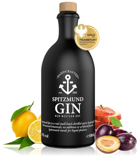 Spitzmund Anker Gin 47% vol | Handcrafted Premium Gin aus Deutschland | Wacholder, Pflaume, Apfel, Zitrus | Perfekt mit Tonic Water | Ideal für Tonic & Cocktails (0,5l / 500ml)