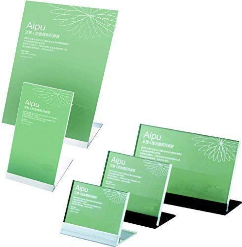 Schmalz Werbeservice Tabla Nombre Placa Acrílico (Pmma) Incl. Aluminiumständer Negro o Plata Mesa Pantalla - Plata, 297x210 mm Querformat