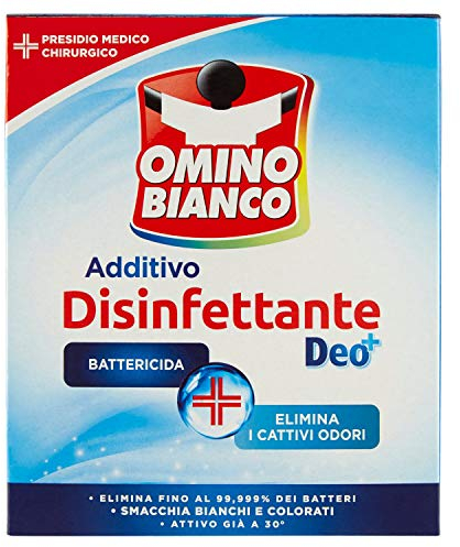 Omino Bianco – Aditivo desinfectante, polvo battericida y Virucida para ropa – 3 unidades de 450 g [1350 g]