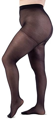 LEELA LAB Collant Curvy Donna Velato 30 Denari, Calze Curvy Taglie Forti Donna Tinta Unita, Pratici e Confortevoli, Made in Italy (Nero, 9)
