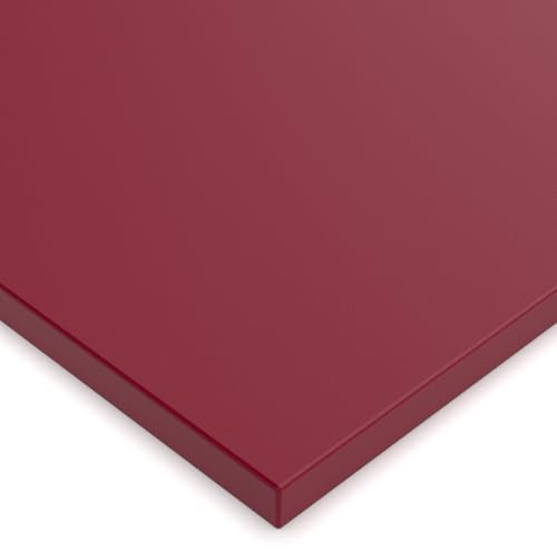 X57 Tischplatte 19mm Zuschnitt nach Maß 2mm ABS Kante Umleimer Dekorplatte Holzplatte Spanplatte (Rubinrot)