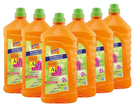 Strabilia Detergente Universale Multiuso Aceto Strabiliante 21 Usi Superfici e Tessuti Igienizzante 1250ml Confezione da 6 Pezzi