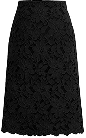 Gonna avvolgente da donna Midi, slim fit, gonna a matita con pizzo, a vita alta, gonna sexy donna, vestibilità morbida, a vita alta, dimagrante, elasticizzata, gonna midi, sottogonna da donna al