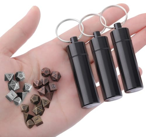 21 Stück Würfel Set Dnd Würfel Mini Dice Winzige Metall Würfelspiele Tischspiele Polyedrische für Party-/Geburtstagsgeschenke Würfelspiele Tischspiele-3 Farben