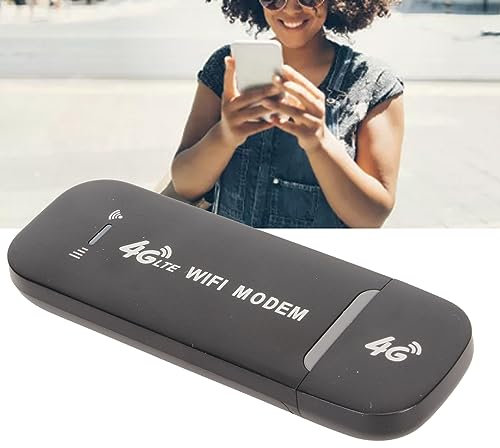 LTE Surfstick 4G WLAN Router, USB WLAN Hotspot Mobiler WiFi mit SIM-Kartensteckplatz Surfstick Unterstützt 10 Geräteverbindungen 150 Mbit/s USB Surfstick (Black)