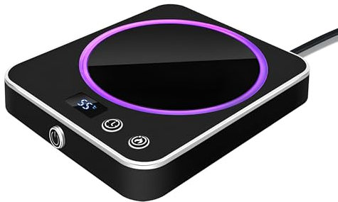 VIBEELEAF Smart Coffee Mug Warmer for Desk - Electric Cup Warmer with 3 Temperature Settings, Portable Beverage Warmer for All Mugs | Office Accessories & Gift (black)