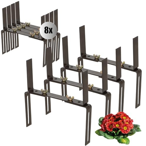 com-four® 8X Soporte para jardineras para parapetos y barandillas