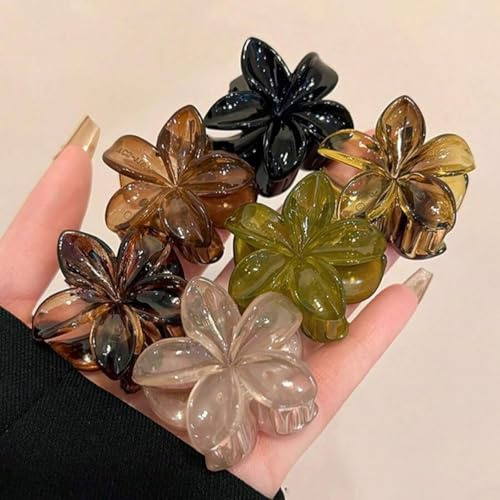 Cosmeria 6 pièces pinces à cheveux fleur pour femmes, mignonnes pinces à fleurs, pinces antidérapantes pour boucles, queues de cheval et chignons
