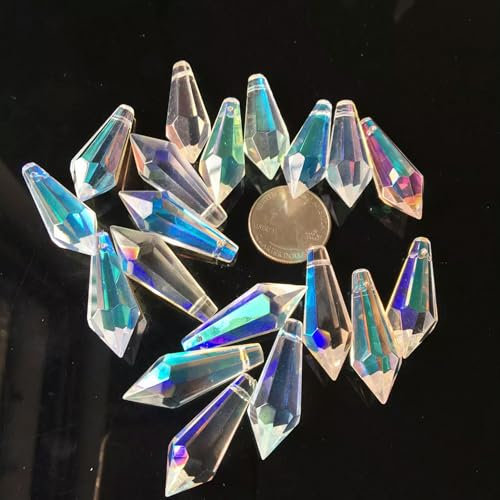 Lot de 10 pendentifs en Cristal Prisme glaçons Goutte Attrape-Soleil à facettes Feng Shui 38 mm