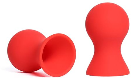 Kutocesy Suceurs Pour Mamelon En Silicone Pour Femmes Mamelons Plats Ou Inversés Aspire Téton Jouet Sexuel Doux BDSM Stimulateur Mammaire (Red)