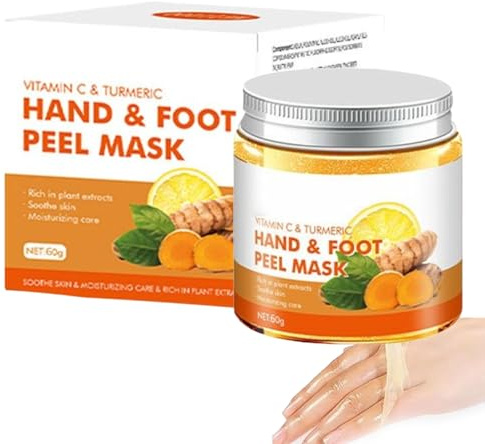 Creme Eclaircissante peau Noir Puissant,Peeling Visage Puissant Au Curcuma,Masque exfoliant peel-off pour les mains et les pieds,Creme éclaircissant pour les genoux et les chevilles