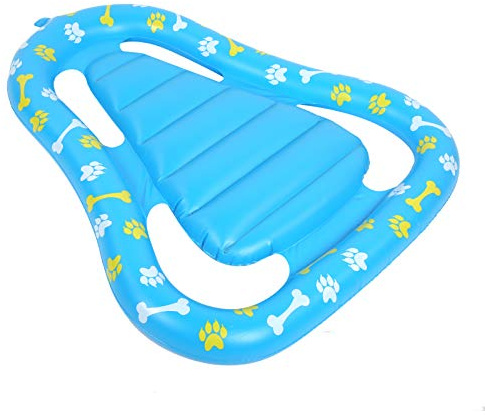 Bonbela Radeau Flottant de Piscine pour Chien, Outils Gonflables en PVC épais pour Animaux de Compagnie, 47,2 X 36,2 Pouces, pour Nager en été avec Les Jambes S'étirant à Partir de 49, X 38, Pouces