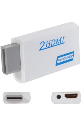 kwinfei Wi till HDMI 720/1080p HD-adapter med 3,5 mm ljudutgång, videoomvandlare för TV, bildskärm och Beamer, kompatibel med W standard, plug and play, HDMI-adapter, RCA-tillHDMI-adapter