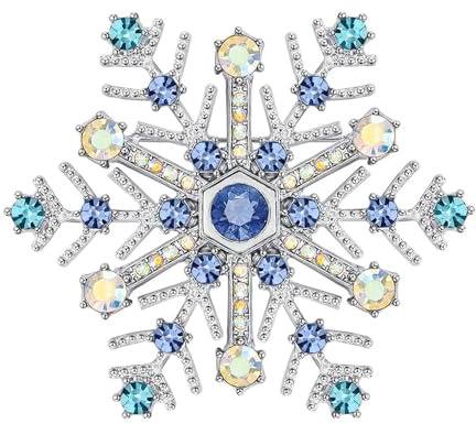 SSyang Elegante Spilla, Perle Finte Lega di Spilla, Donna Gioiello Piccola per Fissi Vestiti, per Feste per Evitare che i Vestiti Scivolino Via, Decorazione (Blu, Fiocchi di Neve)
