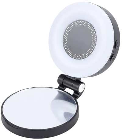 FILFEEL Flip Ring Light Magnetic Phone Selfie Light 360 Rotating LED Panel with CRI97 2500-9000K Color Temperature 10-100 Dimming for Android Makeup Mirror Video Calls (Black)