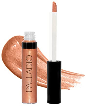 Palladio Lip Gloss, Non-Sticky Lip Gloss, Contains Vitamin E and Aloe, Offers Intense Color and Moisturization, Minimizes Lip Wrinkles, Softens Lips with Beautiful Shiny Finish, Cooper