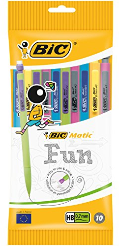 Bic Matic Fun Druckbleistifte, 0,7 mm, verschiedene Farben, Beutel mit 10 Stück