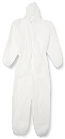 DELTAPLUS 10627 Combinaison Capuche en Polypropylène, Blanc, L