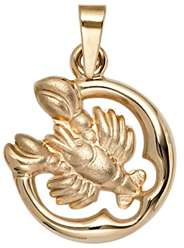 Jobo Anhänger Sternzeichen Krebs 375 Gold Gelbgold matt Sternzeichenanhänger