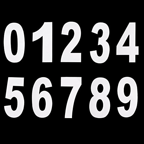2 x Set of Big White 0-9 Numbers - Removable Self Adhesive Waterproof Durable Vinyl Stickers - Digitally Cut to the sticker Shape - size 50mm