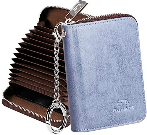 FurArt Zipper Wallet Women, RFID Blocking Credit Card Wallet, Business Card Holder, Compact Size KeyChain Wallet
