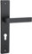 domino Türgriff 72 Drückergarnitur PZ - Profilzylinder Set Türklinke für Zimmertür, Bürotür, Kellertür & Innentür L-Form Türbeschläge aus Aluminiuml Schwarz QUBIK BLACK
