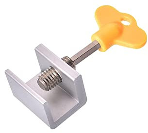 Window Lock Stopper, Adjustable Sliding Window Locks Stop Aluminum Alloy Window Door Frame Security Lock with Keys, for Protection Children and Home Office Anti-Theft (Silver)