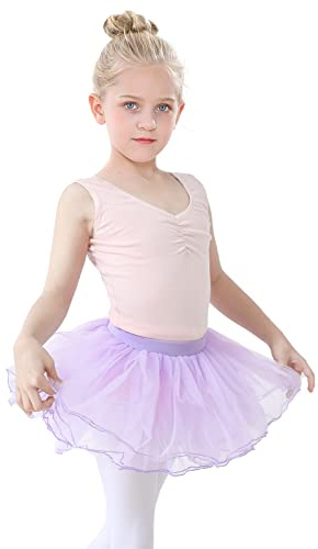 tanzdunsje Faldas tutú para niñas, Faldas de Baile- Faldas de Ballet para niños niñas 4 Capas tutú Tul Princesa Fiesta de cumpleaños Costume Cosplay