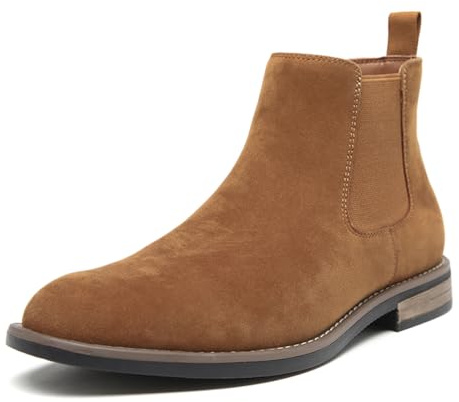 DECARSDZ Men's Chelsea Boots Casual Classic Comfy Slip-On Suede Chukka Mens Ankle Boot Brown Size 13