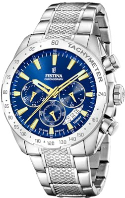 Festina Reloj Hombre Analógico de Acero Inoxidable 316l Plateado F20668/2