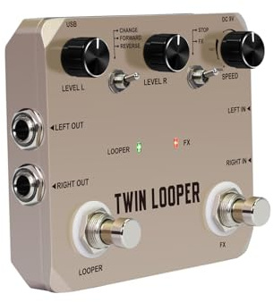 Xiuganpo Pedal de Efectos de Guitarra del Pedal Looper, Sintonizador de Looper de Grabación de Guitarra con 2 Modos de Reproducción de Swits -Footswitch 11