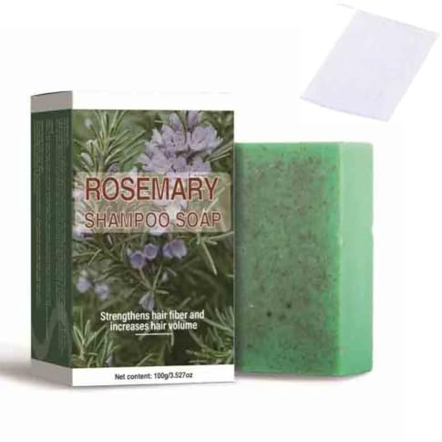 Sapone al rosmarino per la crescita dei capelli, volumizzante, levigante, rinforzante, ispessimento, cura dei capelli, shampoo per tutti i tipi di capelli, 100 g, 2 pezzi