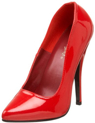 Pleaser Dom420/r Damen Pumps, Rot, 39 EU ( 6 UK )