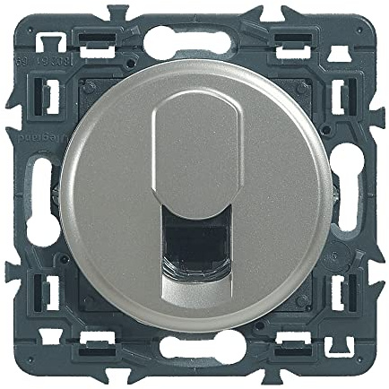 LEGRAND - Prise RJ45 Cat. 6 FTP Céliane - Prise Murale Multimédia - Pour Transmissions Haut Débit Gigabit Ethernet - Titane