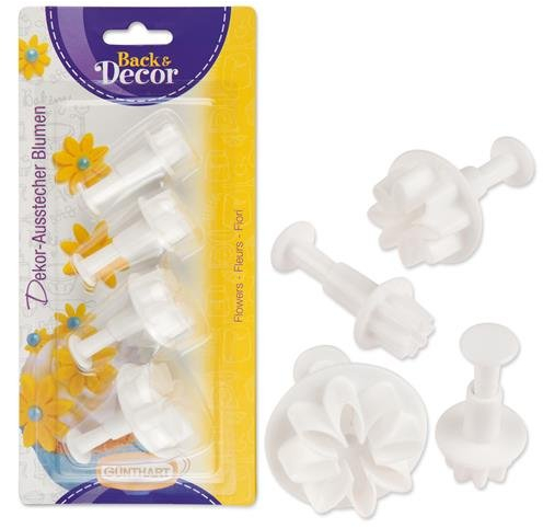 Günthart BackDecor Fondant Ausstecher Blumen | Kunststoff | mit Auswerfer