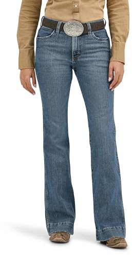Wrangler Women's Retro Bailey High Rise Trouser Jean, Shelby, 30W x 32L