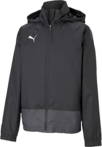 PUMA Boys' teamGOAL 23 Training Rain Jacket Jr Black-Asphalt, 152