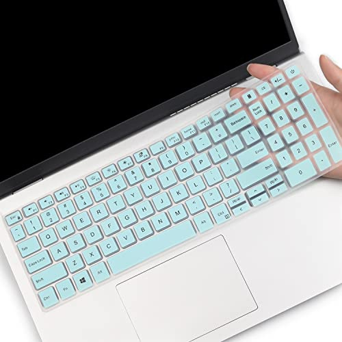 Mubuy, copertura per tastiera per Dell Insprion 15 17 7000 7590 7591 7501 7790, Inspiron 15 5000 5584 5590 5593 5598 5508 5501, Vostro 15 75 90 5590 7500 Layout US-Blu acceso