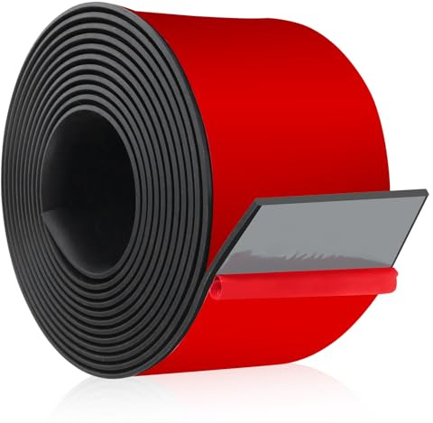Rubber Strip 6m(L)×100mm(W)×3mm(T) Solid Neoprene Matting Roll Black Rubber Sheet Neoprene Sealing Strip for Sealing Gasket, DIY Gaskets, Reduce Vibration Mat (Self-Adhesive)