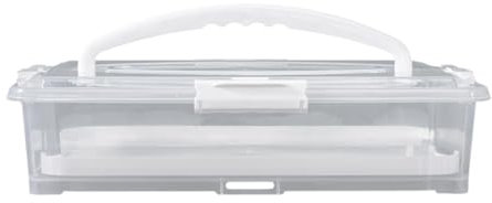 LOVIVER Rectángulo de Recipiente de Pastel de Tarta de Queso con Caja de Pan de Pan del párpado Transparente Soporte para Pastel