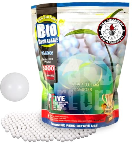 G&G Pallini Softair Bianchi Biodegradabili Da 0,20 Grammi (5000 Pallini), Confezione Da 1 Chilogrammo